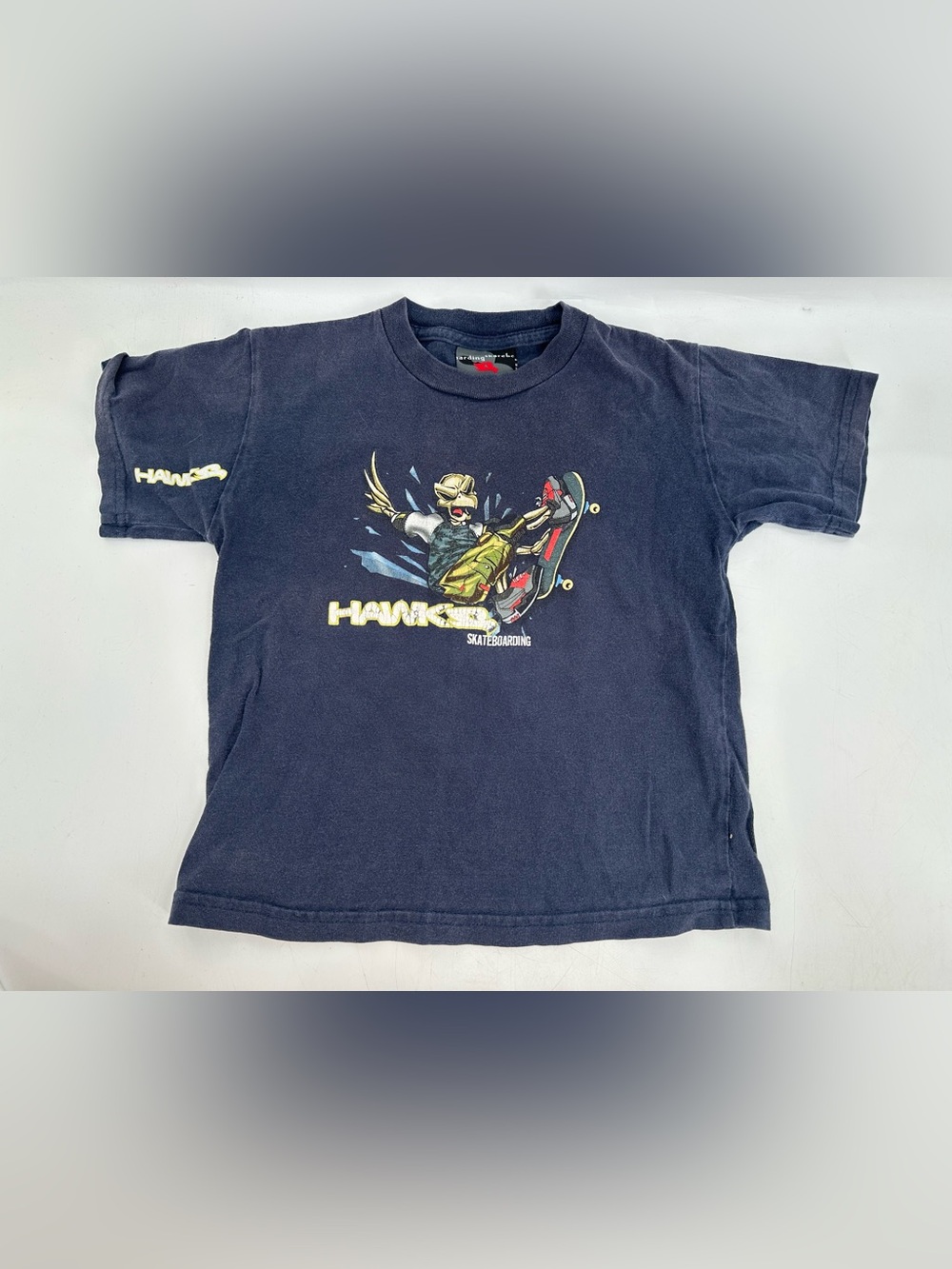 Vintage Y2K Tony Hawk Skateboarding T-shirt Kids Youth Small Faded Black